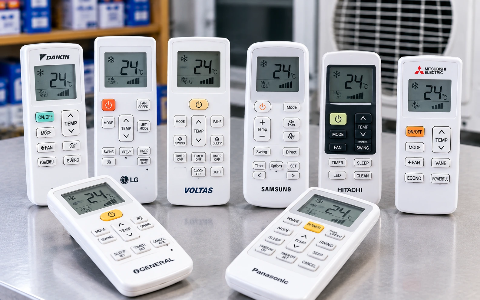 Remote control handset for an air conditioner