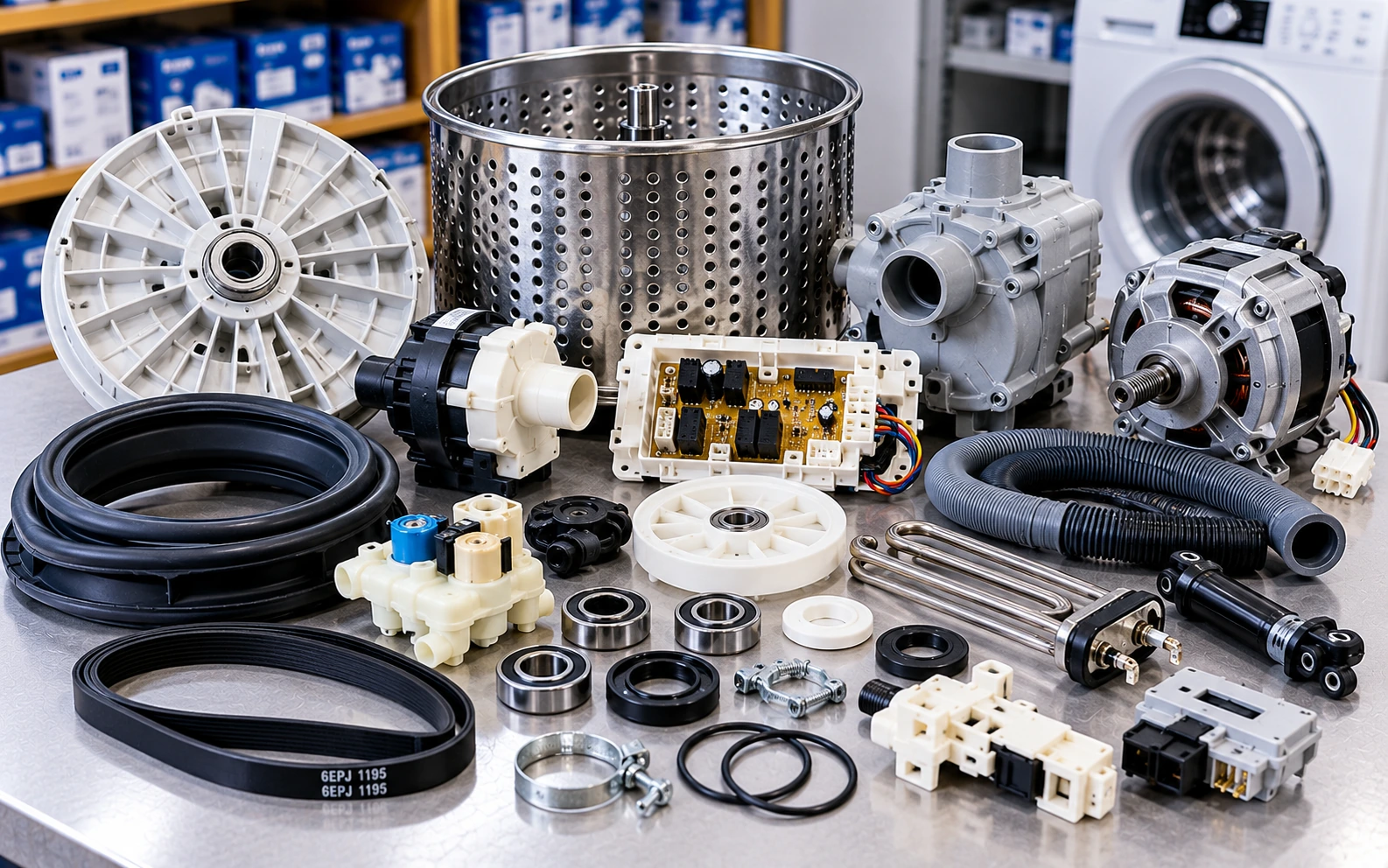 Spare components for washing machine repairs